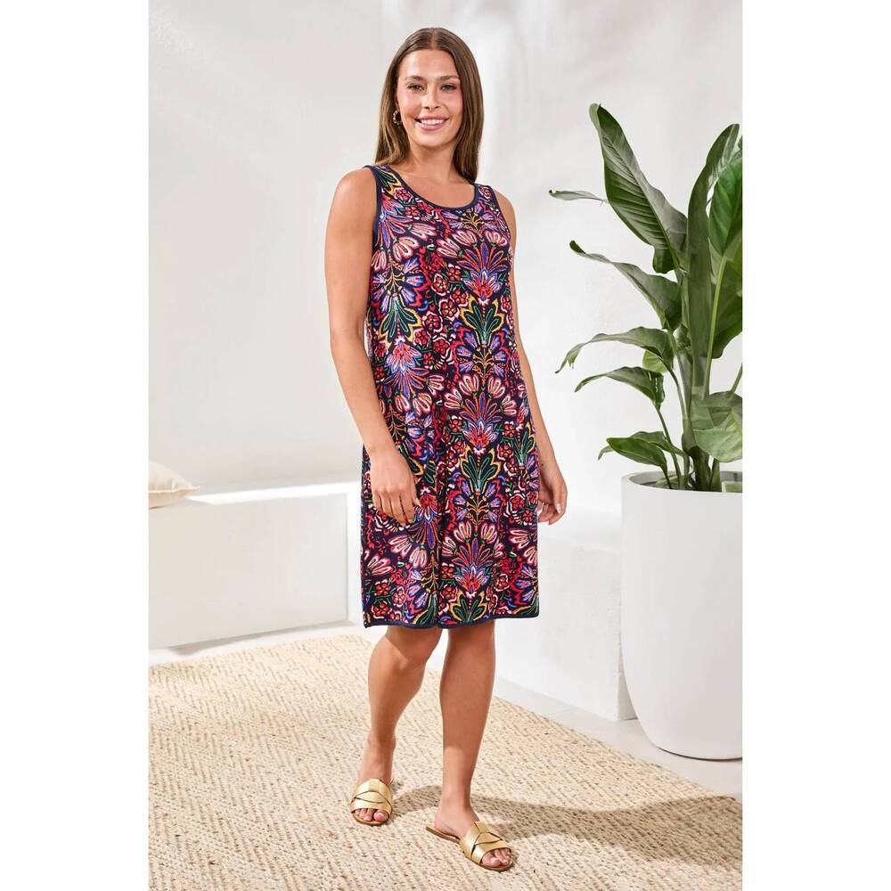 NEW TRIBAL reversible a-line dress in nautical